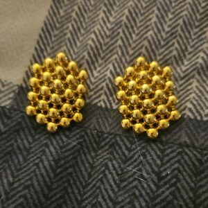 Vintage Gold Tone Bubble Earrings